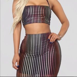 Multi Color Two Piece skirt set NWT